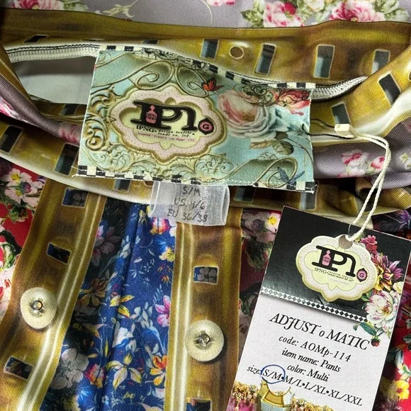 NWT IPGN Women’s Flare Pants Colorful Luxury Material Embellished/Crystals Boho - Picture 5 of 13